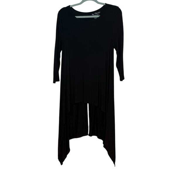Chico's Tops - Chico's Black High Low Assymetical split hem Tunic Chico Zero - Small